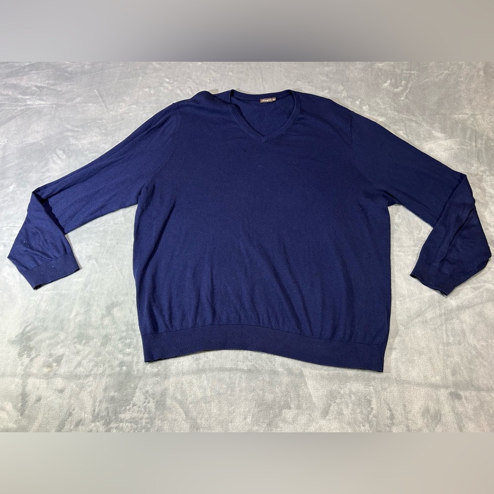 J. McLaughlin Deep Blue V-Neck Cashmere blend Sweater- 2XL